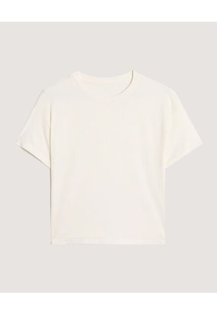 Camiseta  Para Mujer Manga Corta Cuello Redondo Color Marfil Marca Ostu #40092644