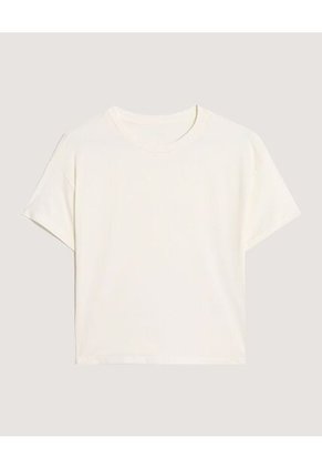 Camiseta Para Mujer Manga Corta Cuello Redondo Color Marfil Marca Ostu #40092644