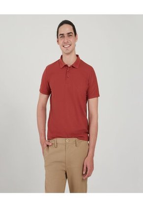 Polo Para Hombre Cuello Tejido Sin Bolsillo Color Café Marca Ostu #60110583