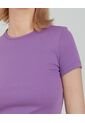 Crop Top Para Mujer Manga Corta Color Morado Marca Ostu #40091831 de Ostu