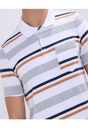 Polo Para Hombre Cuello Tejido Con Bolsillo Color Blanco Marca Ostu #60110646