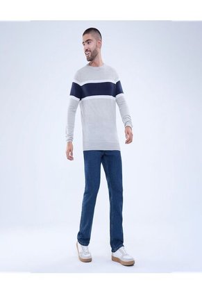 Saco Para Hombre Cuello Redondo Color Gris  Marca Ostu #60330042