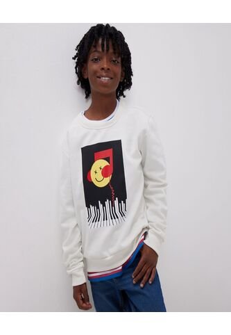 Buzo Para Niño Cuello Redondo Color Blanco Marca Ostu #80060099 Ostu