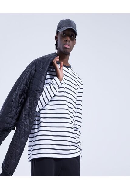 Camiseta Para Hombre Manga Larga Color Blanco Marca Ostu #60090938