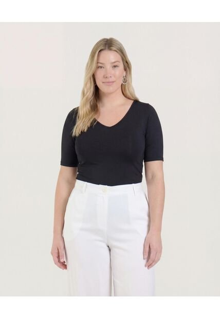 Body  Para Mujer Manga 3/4 Color Negro Marca Ostu #40200216