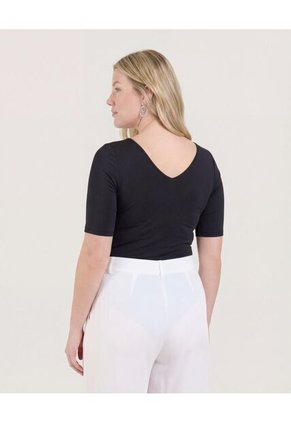 Body  Para Mujer Manga 3/4 Color Negro Marca Ostu #40200216