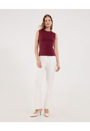 Camiseta Para Mujer Manga Sisa Cuello Redondo Color Vino Marca Ostu #40092525