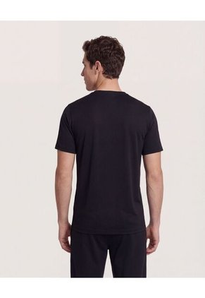 Camiseta  Para Hombre Manga Corta Cuello Redondo Color Negro Marca Ostu #60091854