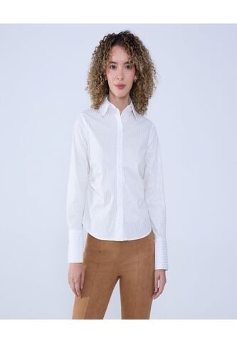 Camisa Para Mujer Manga Larga Color Crudo Marca Ostu #40010280 Ostu