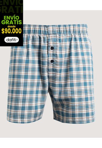 Boxer  Para Hombre Bragueta Amplio Color Azul Marca Ostu #60000512 Ostu