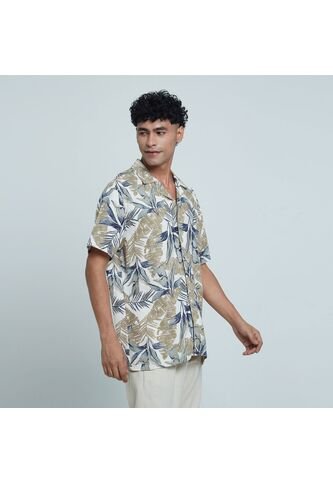 Camisa Para Hombre Manga Corta Sin Bolsillo Color Azul  Marca Ostu #60010604 Ostu