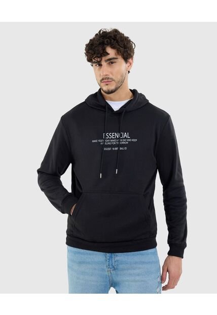 Buzo Para Hombre Hoodie Color Negro Marca Ostu #60060460