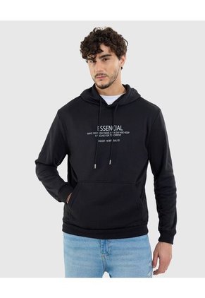 Buzo Para Hombre Hoodie Color Negro Marca Ostu #60060460