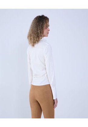 Camisa Para Mujer Manga Larga Color Crudo Marca Ostu #40010280