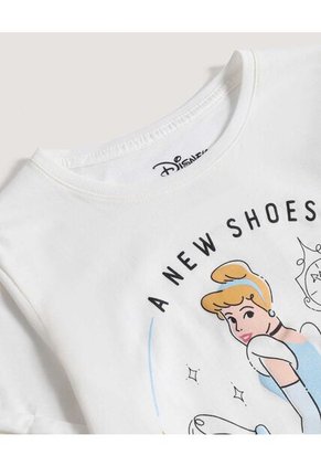 Camiseta  Infantil Niña Manga Corta Cuello Redondo Color Crema Marca Ostu #90090346