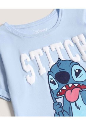 Camiseta Infantil Niña Manga Corta Cuello Redondo Color Celeste Marca Ostu #90090353