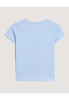 Camiseta Infantil Niña Manga Corta Cuello Redondo Color Celeste Marca Ostu #90090353