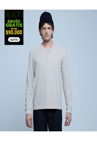 Camiseta Para Hombre Manga Larga Color Beige Marca Ostu #60091195 Ostu