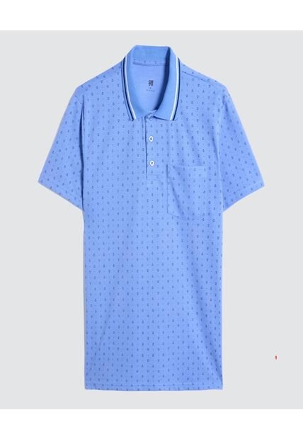 Polo Para Hombre Cuello Tejido Con Bolsillo Color Azul Claro Marca Ostu #60110633