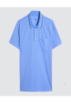 Polo Para Hombre Cuello Tejido Con Bolsillo Color Azul Claro Marca Ostu #60110633