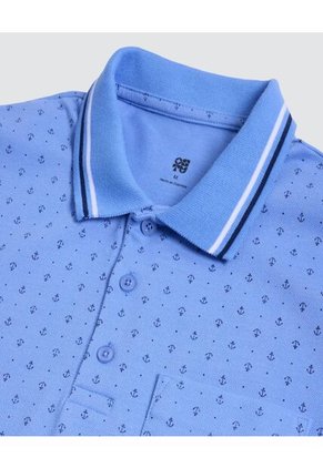 Polo Para Hombre Cuello Tejido Con Bolsillo Color Azul Claro Marca Ostu #60110633