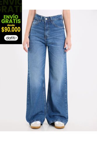 Jean  Para Mujer Wide-Leg Color Azul Marca Ostu #40160617 Ostu