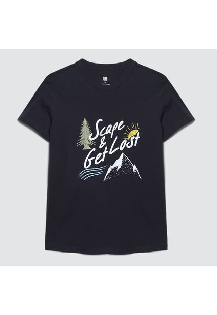 Camiseta Para Niño Manga Corta Color Azul  Marca Ostu #80090179