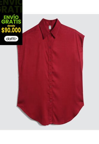 Camisa Para Mujer Manga Corta Color Vino Marca Ostu #40010189 Ostu