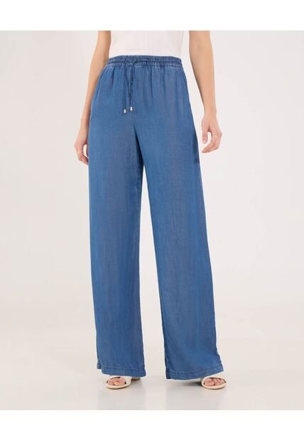 Jean Para Mujer Wide-Leg Fluido Color Azul Medio Marca Ostu #40160485