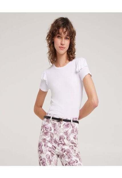 Camiseta Para Mujer Manga Corta Color Blanco Marca Ostu #40091586