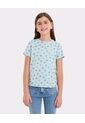 Camiseta  Infantil Niña Manga Corta Cuello Redondo Color Azul Marca Ostu #90090361 de Ostu