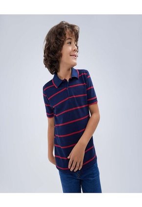 Polo Para Niño Manga Corta Color Azul  Marca Ostu #80110086