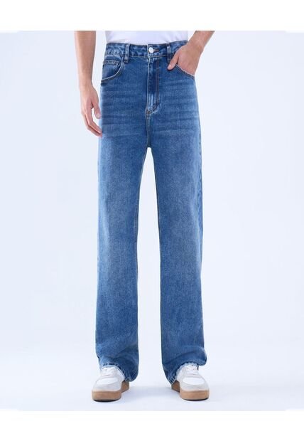 Jean Para Hombre Loose Color Azul Medio Marca Ostu #60160410