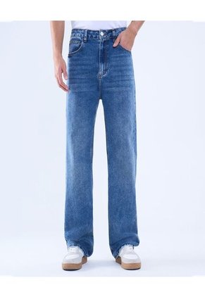 Jean Para Hombre Loose Color Azul Medio Marca Ostu #60160410