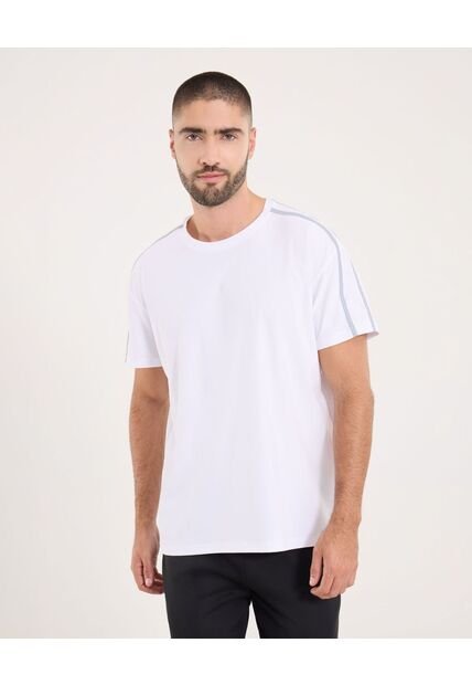 Camiseta  Para Hombre Manga Corta Cuello Redondo Color Blanco Marca Ostu #60091801