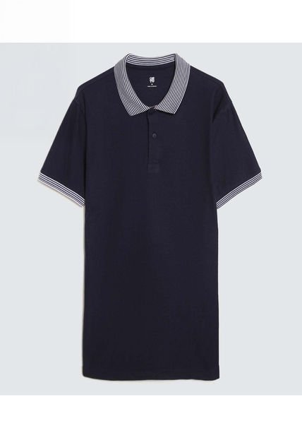 Polo Para Hombre Cuello Tejido Sin Bolsillo Color Azul  Marca Ostu #60110721