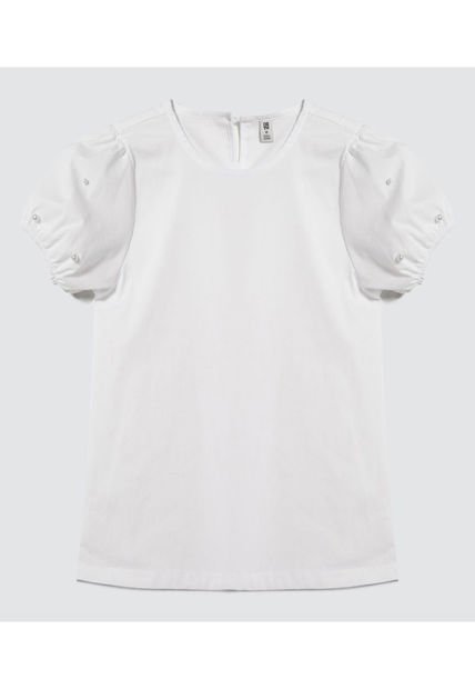 Blusa Para Niña Manga Corta Color Blanco Marca Ostu #90120048