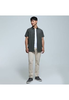 Camisa Para Hombre Manga Corta Con Bolsillo Color Verde  Marca Ostu #60010677