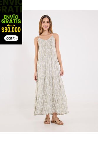 Vestido  Para Mujer M/Sisa Largo Color Verde Marca Ostu #40170336 Ostu