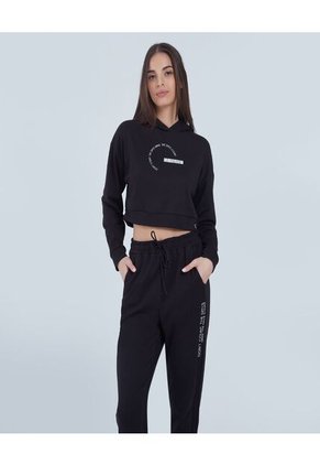 Buzo Para Mujer Hoodie Color Negro Marca Ostu #40060293