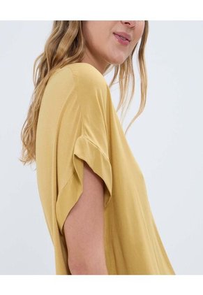 Blusa Para Mujer Manga Corta Color Mostaza Marca Ostu #40120891