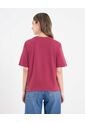 Camiseta  Para Mujer Manga Corta Cuello Redondo Color Vino Marca Ostu #40092717 de Ostu
