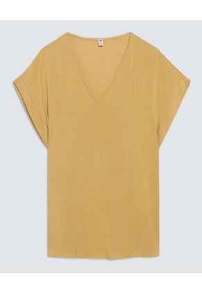 Blusa Para Mujer Manga Corta Color Mostaza Marca Ostu #40120891