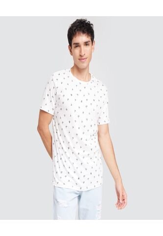 Camiseta Para Hombre Manga Corta Color Beige Marca Ostu #60090796 Ostu