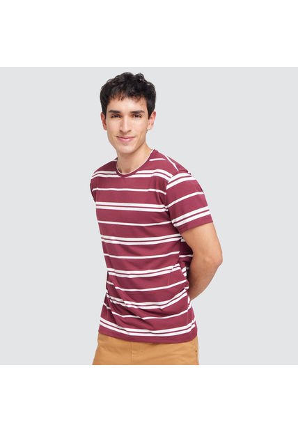 Camiseta Para Hombre Manga Corta Color Vino Marca Ostu #60090836