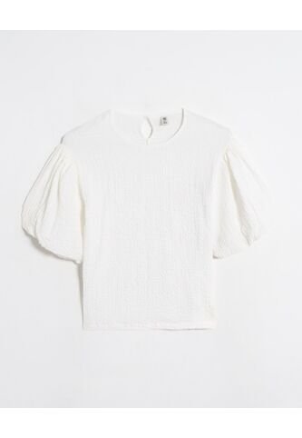 Blusa  Infantil Niña Manga Corta Color Crema Marca Ostu #90120056 Ostu