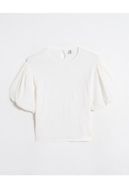 Blusa  Infantil Niña Manga Corta Color Crema Marca Ostu #90120056