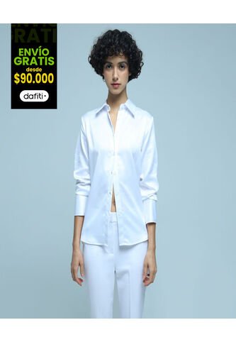 Camisa Para Mujer Manga Larga Color Blanco Marca Ostu #40010177 Ostu
