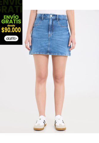 Falda  Para Mujer Corto Color Azul Marca Ostu #40140193 Ostu