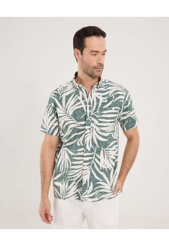 Camisa Para Hombre Manga Corta Con Bolsillo Cuello Button D Color Verde Marca Ostu #60010856 Ostu